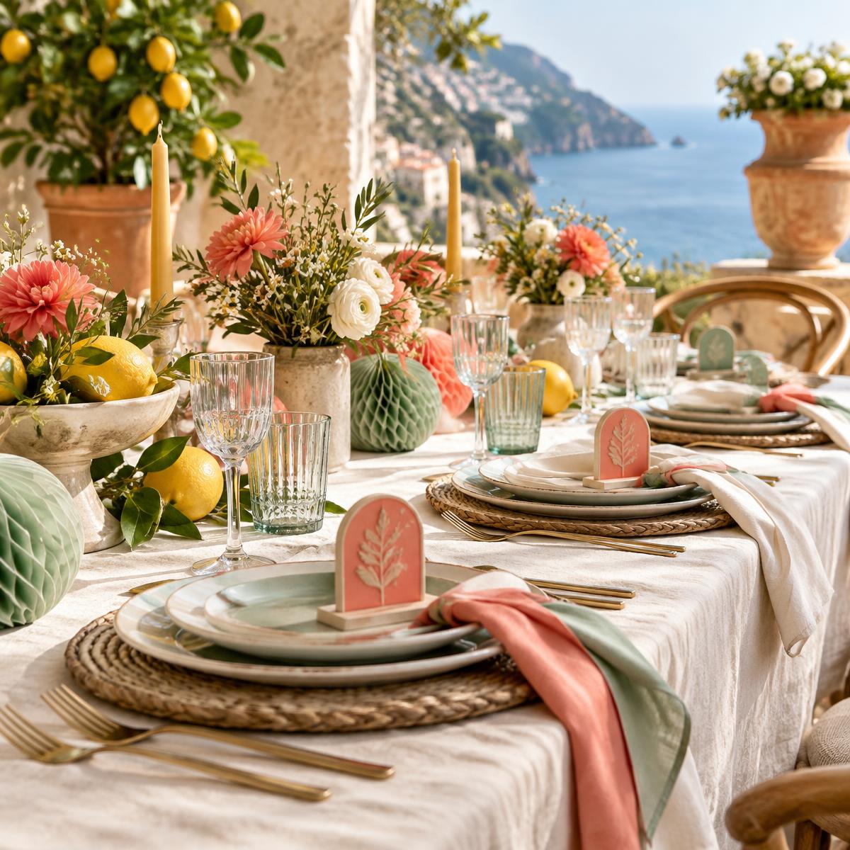 Tavola per evento con segnaposto personalizzati